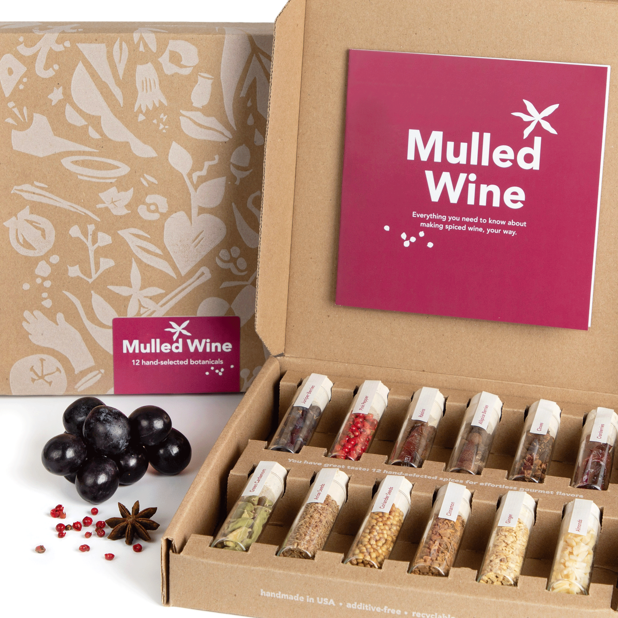 The Mulled Wine Kit Hot Drink Cocktail Set w/ Mugs, Spices, and More