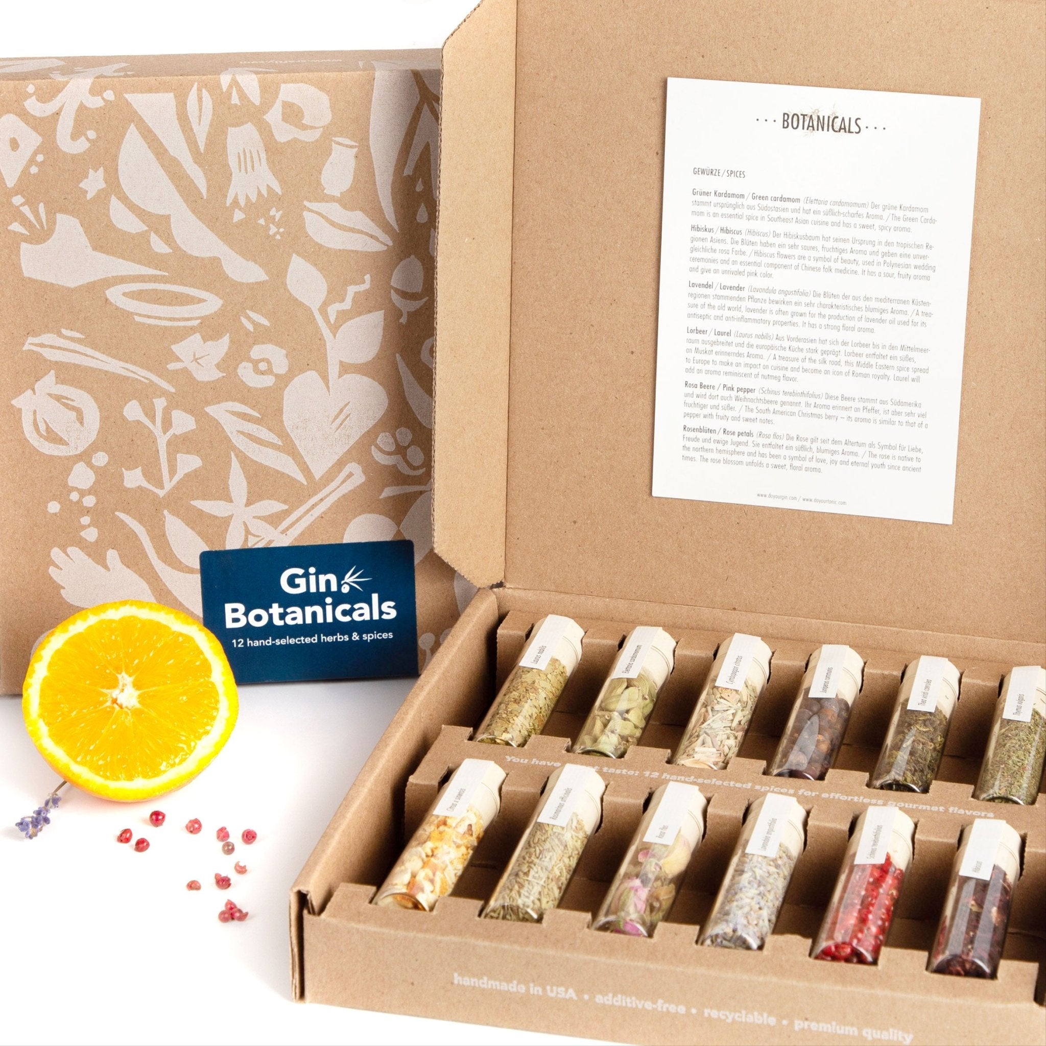 Gin Botanicals for Cocktails - DIY Gin Botanicals for Gin Making Kit - Craftly US