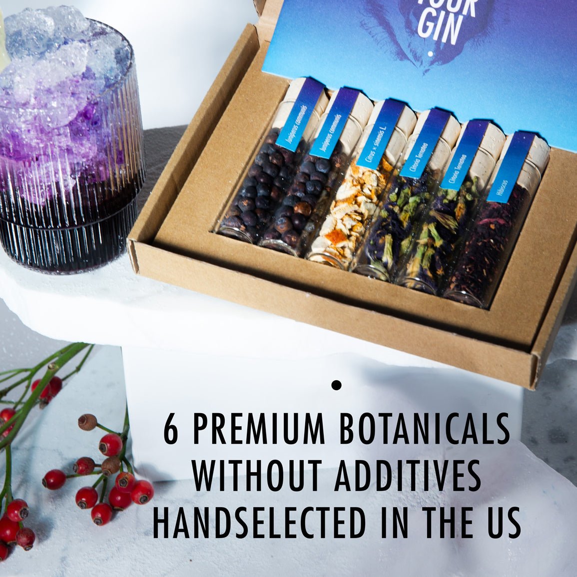 Gin Colour Changing Set - DIY Gin Making Set, colored Cocktail Infusion Kit - Craftly US