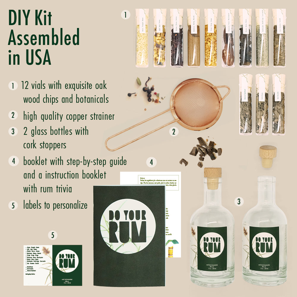  DO YOUR GIN l DIY Gin-Making Infusion Kit, Cocktail Kit, Bartender Gift Basket, Birthday Gifts for Men, Women for Him & Her, Alcohol Gift