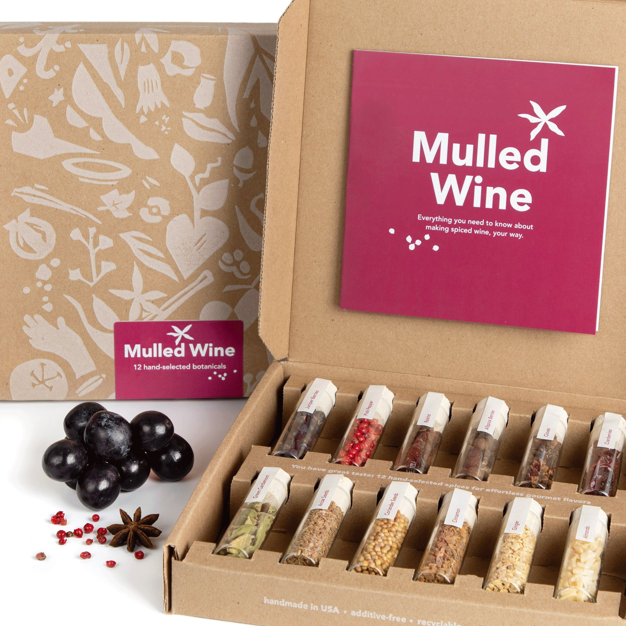 Mulled Wine Kit - Holiday Spiced Wine Mix to enjoy warm and cold