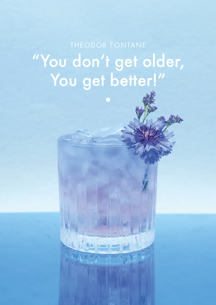gin fizz cocktail card saying "You don't get older You get better!"