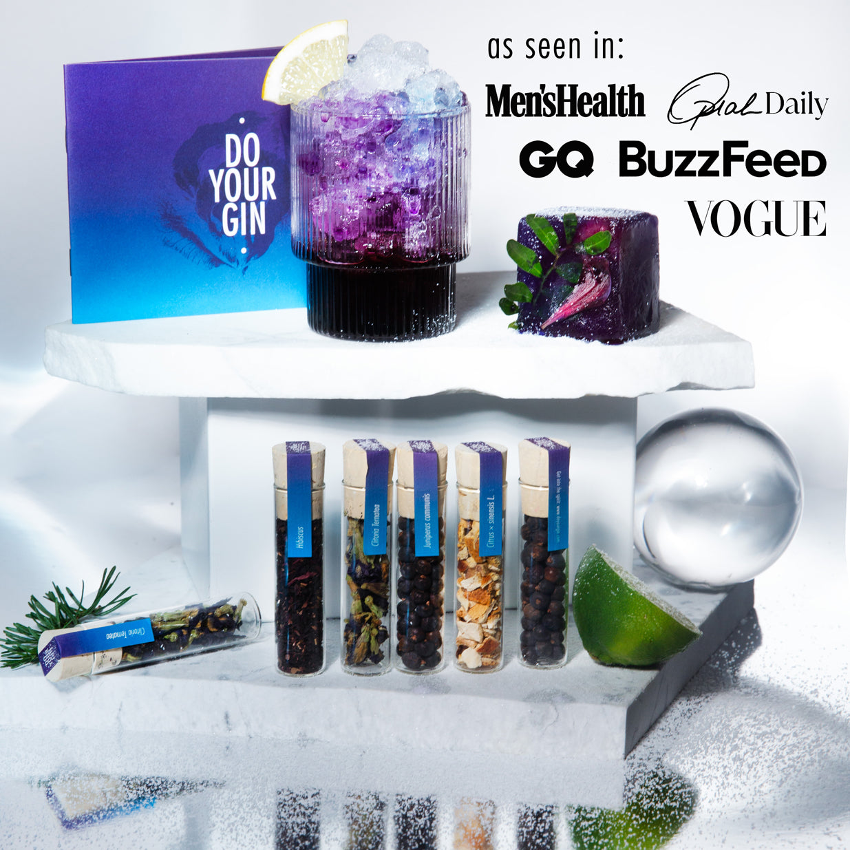 Kit de infusión de cócteles de colores: kit para hacer ginebra en casa que cambia de color