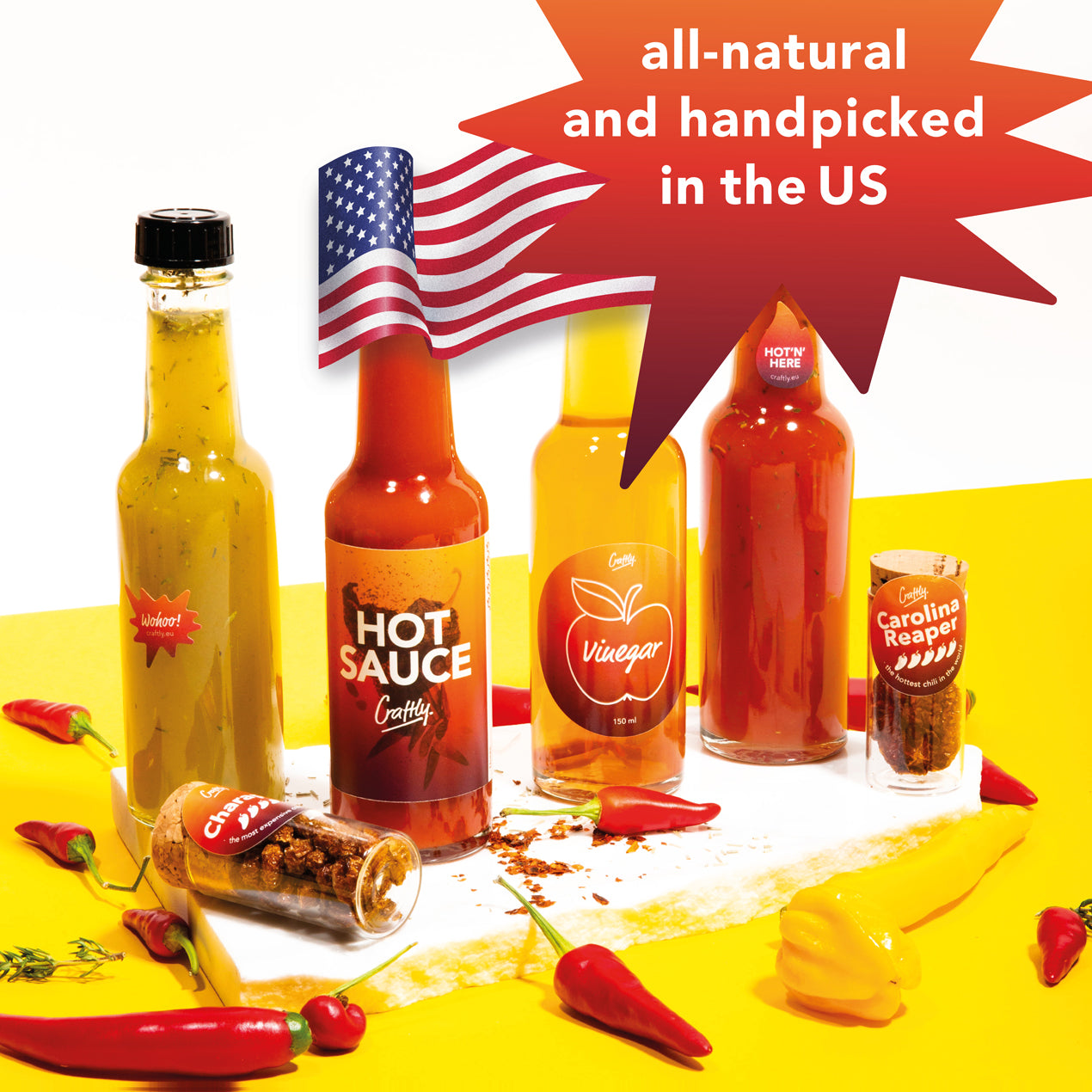 Craftly DO YOUR HOT SAUCE – Create Your Own Hot Sauces with 5 Premium Chilis and Flavorful Spice Blends