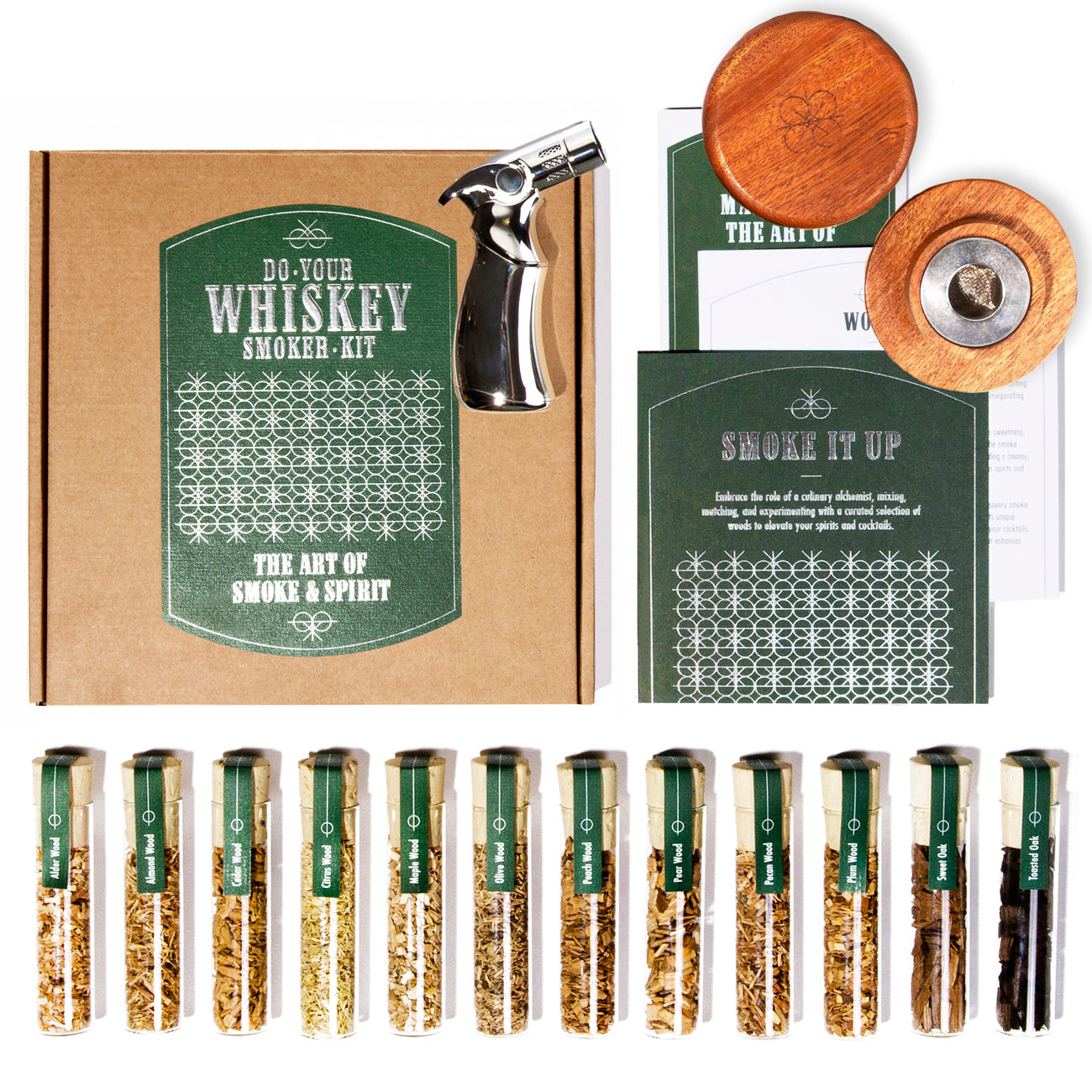 WHISKEY SMOKER KIT (12 Flavors, Chimney, Gun)